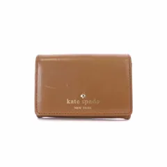ケイトスペード KATE SPADE カードケース 名刺入れ 小銭入れ コインケース レザー 茶 ブラウン 黄 イエロー PWRU2268 /IN ■OSのサムネイル