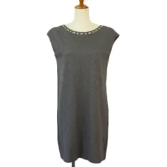 ユナイテッドアローズ UNITED ARROWS CLOSET STORY ワンピース プルオーバー ビジュー ノースリーブ グレー