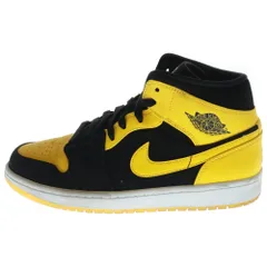 NIKE (ナイキ) AIR JORDAN 1 MID NEW LOVE エアジョーダン1 ニューラブ ミッドカットスニーカー イエロー/ブラック US8.5/26.5cm 554724-035
