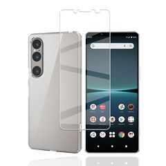 対応 Xperia 1 VI SO-51E SOG13 XQ-EC44 用の ケース + ガラスフィルム SO-51E/ SOG13/ XQ-EC44カバー柔軟 TPU 全透明 軽量 衝撃吸収 傷つけ防止 携帯便利 滑り止め 散熱加工 黄変しにくい 【旭硝子素