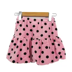 ミキハウス スカート ポケットビスケッツ ブランド ボトムス キッズ 女の子用 130サイズ ピンク×ブラック MIKIHOUSE 【中古】