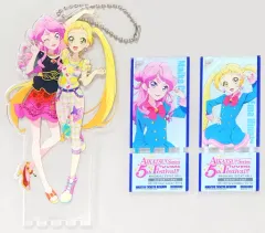 【中古】キーホルダー・マスコット(キャラクター) 蝶乃舞花＆日向エマ アクリルバッジスタンドキーホルダー ver. 5th FES 「アイカツ!シリーズ 5thフェスティバル!!」