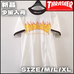 【新作】【THRASHER／スラッシャー・フレイムリンガーTee（ホワイト／レッド）】ストリートファッション ストリートブランド スケーターコーデ スケボー アメカジ カジュアル HIPHOP М L XL ユニセックス 新品 少量入荷 TH91130R