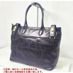 ※併売商品※◆中古◆BARCOS【バルコス】ディグミーアウトコラボ トートバッグ レザー ダークパープルメタリック 大谷リュウジ 男女兼用　M921