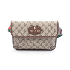グッチ GUCCI ウエストバッグ ボディバッグ GGスプリーム ネオヴィンテージ シェリーライン 493930 ベージュ/ブラウン PVCコーティングキャンバス レザー ネオヴィンテージ シェリーライン ウエストバッグ