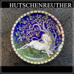 フッチェンロイター ユニコーン 飾り皿 壁掛け 金彩 Hutschenreuther 陶器 絵皿 飾皿 置物 皿 食器 インテリア プレート 馬 ファンタジー 【ME1104-4】