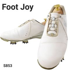 フットジョイ　ゴルフシューズ　スパイク　BOAダイヤル　ホワイト×シルバー　25cm　レザー