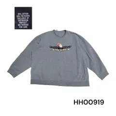タグカット　メンズスウェットトレーナー刺繍AMERICAイーグルグレー　HH00919