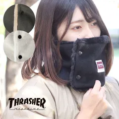 ネックウォーマー メンズ ブランド レディース 冬 秋冬 THRASHER スラッシャー マグレーベル 前開き フリース ファー ネックウォーマー 22TH-K52 防寒 スノボ バイク ゴルフ 防風 ランニング スポーツ 釣り ゴルフ