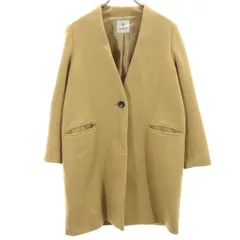 ナノユニバース Vネック ノーカラーコート F ベージュ nano universe レディース 古着 【231229】