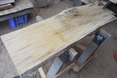 アウトレット トチ(橡)の一枚板 長さ約114cm 幅約36～39cm 厚さ約2.9cm DIY用 Z135