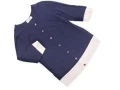 J.PRESS ジェイプレス ７分袖 ニット カーディガン sizeM/紺ｘベージュ ■◇ レディース