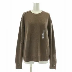 ユニクロ UNIQLO ANYA HINDMARCH 24AW カシミヤクルーネックセーター ニット 長袖 ストレッチ 刺繍 XL 茶 ブラウン タグ付き /BB