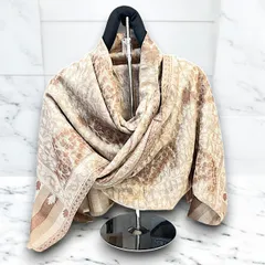 ストール カシミールショール カシミヤ パシュミナ 薄手 大判 ハンドメイド 手作り 一点もの ベージュ ペイズリー 和装 伝統工芸 冷房対策 エレガント カジュアル エスニック アジアンスタイル