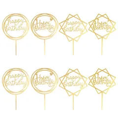 【人気商品】LIKENNY ケーキトッパー 誕生日ケーキ飾り ケーキ挿入カード ケーキデコレーション Happy Birthday 金色のケーキ飾り誕生日パーティー ケーキ装飾用品 ハッピーバースデー 紙吹雪 12点セット（4種類）
