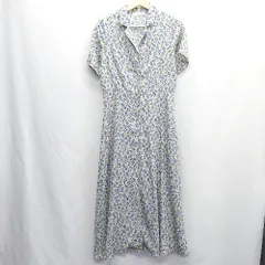 ◇ ⊂ RAY CASSIN レイカズン 花柄 半袖 マキシ ワンピース サイズM ベージュ系 レディース E  【1409240017004】