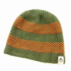 バートン BURTON ニット帽 ビーニー 帽子 ハンドニット 編み込み ウール混 緑 グリーン オレンジ /FT IBO62のサムネイル