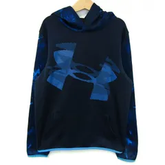 アンダーアーマー 長袖パーカー コールドギア スポーツウエア トップス キッズ 男の子用 YXLサイズ ブルー系 UNDER ARMOUR 【中古】