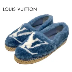 未使用品 LOUIS VUITTON ルイヴィトン エスパドリーユ 靴 シューズ サンダル 37 24cm スリッポン ファー/レザー ピンク24cmアウトソール幅