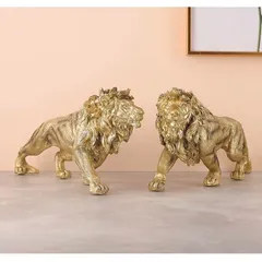 高級 ゴールド 黄金ライオン 獅子 オブジェ 置物 インテリア オブジェ 彫刻 大きい 北欧 金 かわいい 風水 縁起物 祝い 引越し祝い 庭 インテリア 雑貨