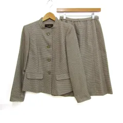 レリアン セットアップ 上下セット ジャケット スカート 日本製 レディース 9サイズ ブラウン Leilian 【中古】