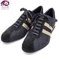 GUCCI グッチ ドライビングシューズ スニーカー 40 25㎝ GGキャンバス ブラックカラー 箱 保存袋 ショップカード イタリア製