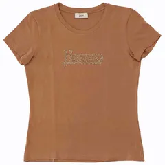 ヘルノ HERNO ロゴ Tシャツ カットソー クルーネック ショートスリーブ 半袖 茶 ブラウン 約M 0516のサムネイル