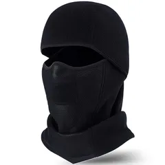 [Bafup] ネックウォーマー バラクラバ 目出し帽 裏起毛・零下30℃防寒・息苦しくない・360度保温防風・ネックガード・防寒・防風・防塵登山・スキー スノボ 自転車 バイク スノーボード ロードバイク サイクリング アウトドア 男女兼用 (1ブラック