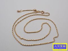 750 K18 イエローゴールド ホワイトゴールド カットロープチェーン ネックレス 40cm 4.6g 中古A-【中古】【大信質舗】【質屋出店】管理番号：C-8930
