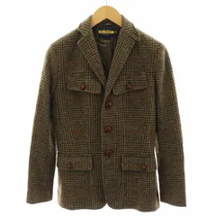 ラルフローレン ラグビー RALPH LAUREN RUGBY テーラードジャケット シングル チェック柄 ウール XXS ベージュ カーキ /AN44のサムネイル