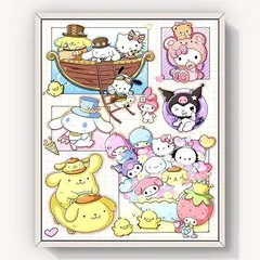 【在庫処分】ダイヤモンドアート 四角いビーズ アニメ キット 40x50cm 全面貼り付けタイプ スクエア アート ビーズアート スクエアビーズ 人気 大人 子供 DIY 手作り 手芸セット プレゼント 芸術品 装飾 (3)
