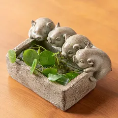消しゴムはんこNo.154 ブタちゃんと植木鉢