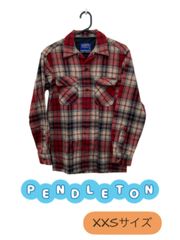 PENDLETON　長袖ネルシャツ　赤×黒×ベージュ　落ち着いた雰囲気　秋冬　温かい　U-451
