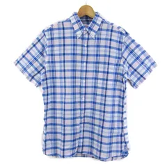 ブルックスブラザーズ 半袖シャツ トップス チェック柄 ボタンダウン Red Fleece メンズ Mサイズ 青×白 Brooks Brothers 【中古】