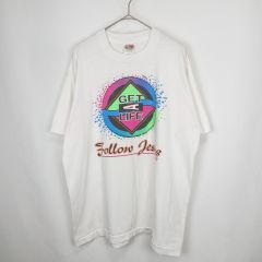 【古着】フルーツオブザルーム ベスト 90s Get A Life, Follow Jesus Tシャツ