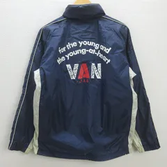 H■ヴァン/VAN JAC バックプリント ナイロンジャケット【M】紺/MENS■105【中古】