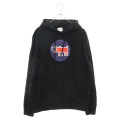 UNIFORM EXPERIMENT (ユニフォームエクスペリメント) 19AW ×fragment design ×KEITH HARING 両面 プリント フーディー プルオーバー パーカー ブラック UE-192121