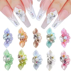 新品 ネイルパーツ 花 20個セット 3D 立体 お花パーツ 大きい ネイル パーツ ジュエリーパーツ ラインストーン パール ネイルアート レジン用 デコパーツ ハンドメイド