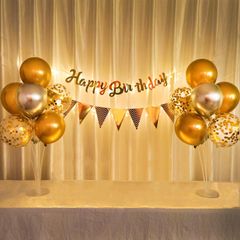 【人気商品】風船誕生日パーティーバルーンセット バルーンスタンド バルーンホルダー HappyBirthDayガーランド PRATYUS 誕生日デコレーション スターライトバースデー飾り【ゴルード】