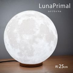 匠の誠品 ルナプライマル 25cm LED間接照明 木製台座 テーブルランプ 照明 インテリア 月のランプ 寝室 おしゃれ 3Dプリント
