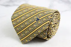 ピエールカルダン ブランド ネクタイ シルク ストライプ柄 小紋柄 総柄 PO メンズ イエロー Pierre Cardin 【中古】