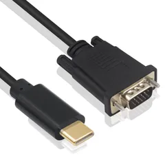 新品 Duttek USB C VGA変換ケーブル USB Type-C VGAケーブル 1080P USB CオスVGAオスアダプター変換ケーブル デスクトップ/プロジェクター/モニターテレビ用 Thunderbolt 3ポートなし (6フィート/1.8m)