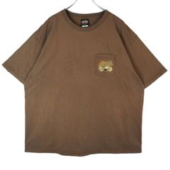 USA製ハーレーダビッドソンHARLEYDAVIDSON半袖Tシャツ胸ポケTバイクTモーターサイクルBIKE両面プリント茶色ブラウンpeoriaピオリアvintageヴィンテージ40301