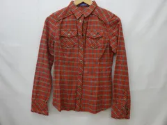 バーバリー BURBERRY ブルーレーベル ネルシャツ 長袖 チェック レッド オレンジ 38 中古品