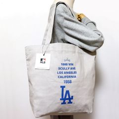 ●送料390円可能商品 ドジャース LA DODGERS MLB 新品 大谷翔平 山本由伸 キャンバス トートバッグ BAG 灰 [LASCV03GRY1N] 一 六★QWER★