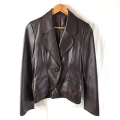 ロイスクレヨン Lois CRAYON ジャケット 羊革 裏地付き シングルボタン サイドポケット ブラウン系 Mサイズ 973215