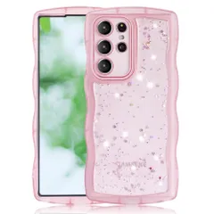 かわいい tpuソフトケース キラキラ 薄型 クリア 傷防止背面 ケース 滑り止め ケース 指紋防止 ストラップホール付き SCG26 スマホケース SC-52E ギャラクシーs24 ultra ultra s24 カバー (ピンク Galaxy Galaxy