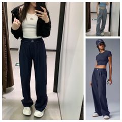 Alo Yoga パンツ ボトム トラウザー アローヨガ ゆったり ワイドパンツ 3色選択 グレー ブラック ブルー