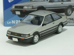 トヨタ カローラレビン 2ドア GT－APEX（銀／黒）84年式 LV-N284c【トミーテック社1/64ミニカー】【トミカの時】