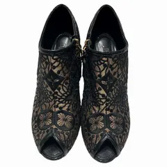 ルイヴィトン　Louis Vuitton　サテン　スタッズ　ブーティ　ハイヒール　ブランド小物　パンプス　レディース